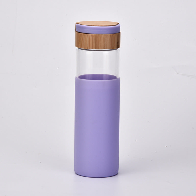 Handle Bamboo Cover Color Silicone Cover Outdoor Water Cup