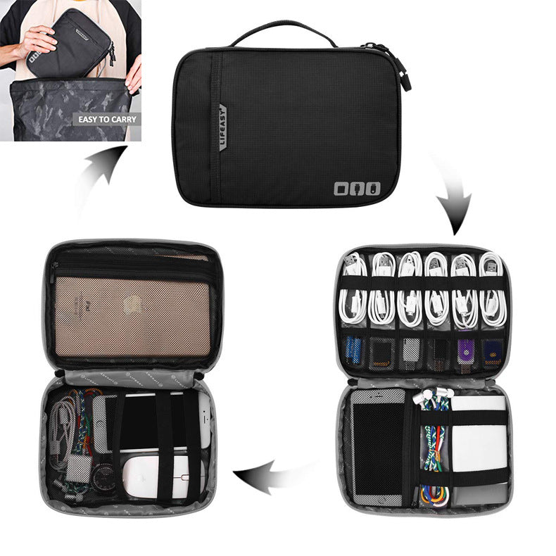 Multifunctional mobile power data cable storage bag