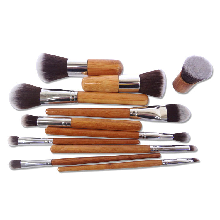 Bamboo Handle Makeup Brush Bamboo Pole Makeup Brushes Suit Bamboo Pole With Sack Top Quality