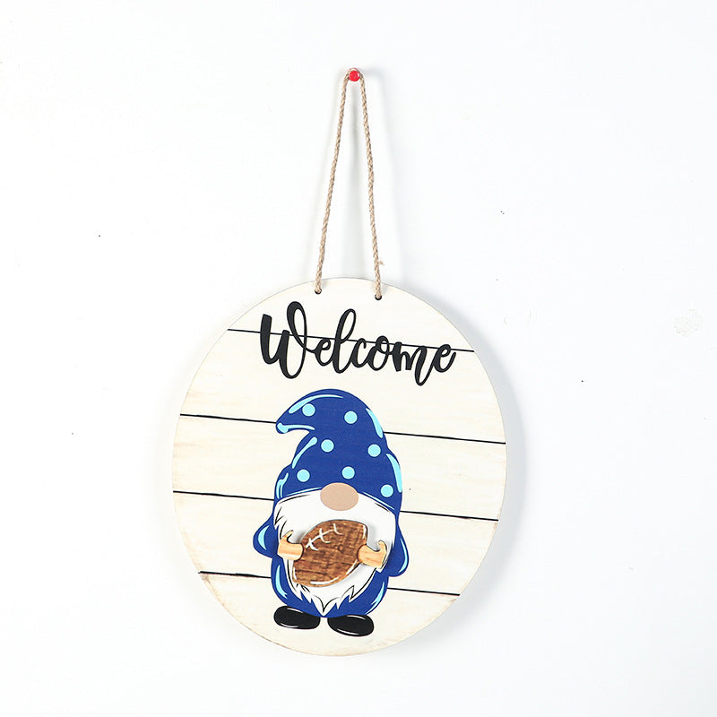 Christmas Wooden Door Decoration Hanging Easter Gnome