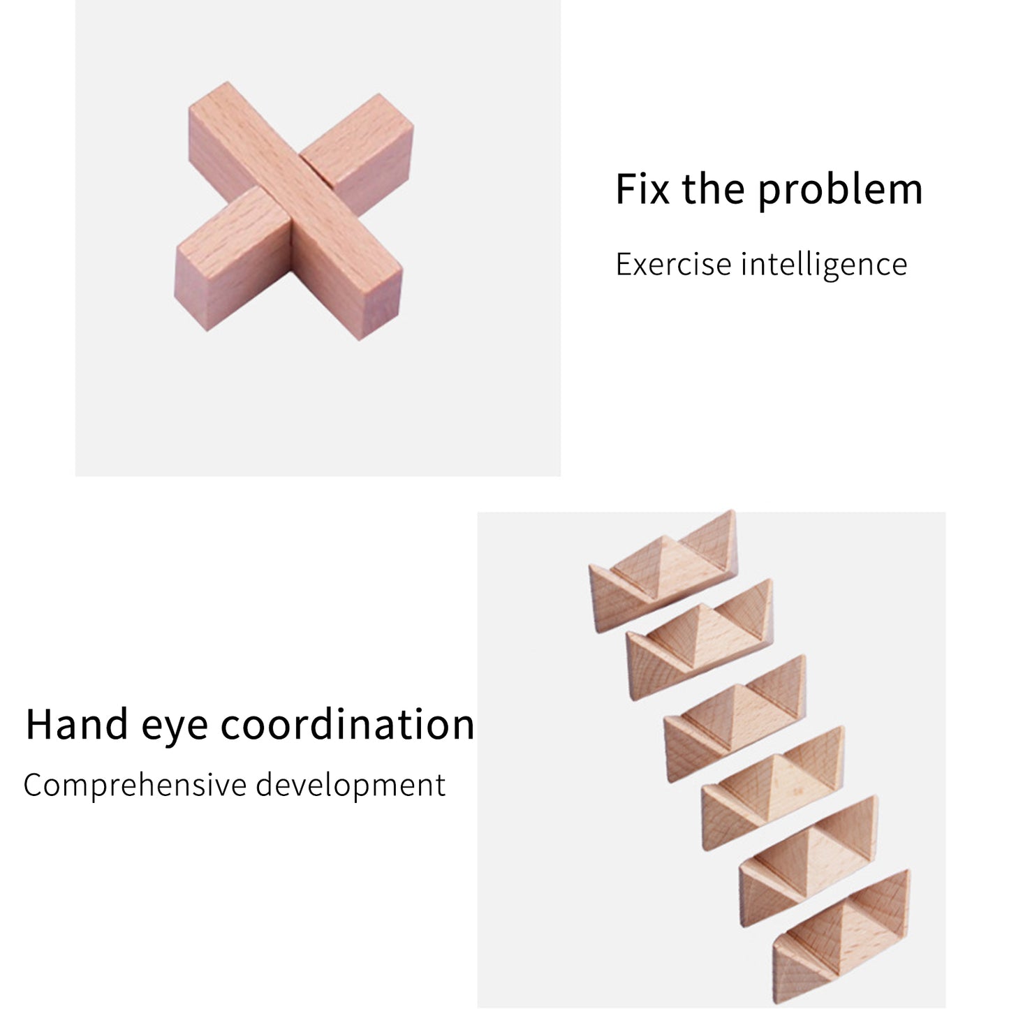 Beech Wood Kongming Lock Six-piece Set Of Intellectual Toy