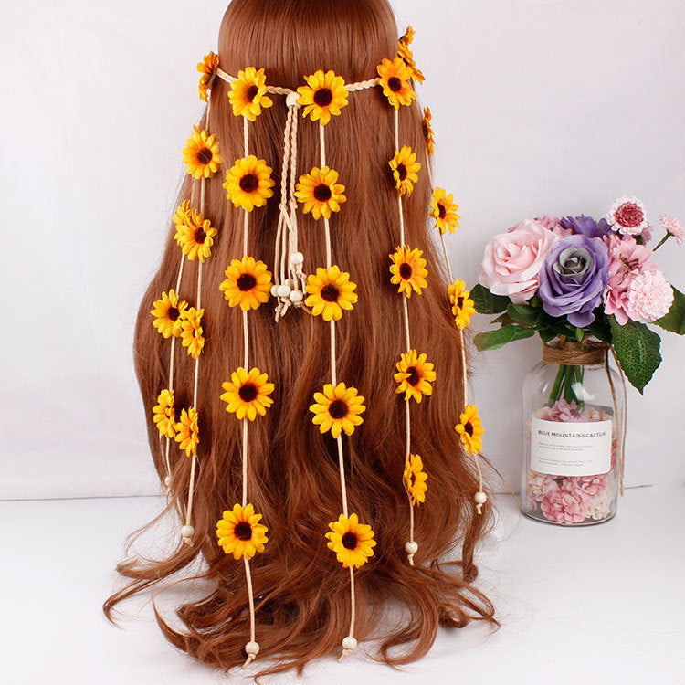 Headdress garland sun flower hair band flower daisy headband