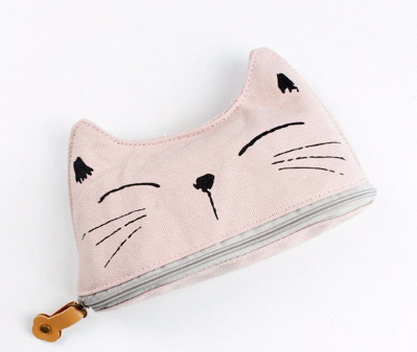 Korea style creative cartoon pencil pouch canvas pencil case student big size pencil case