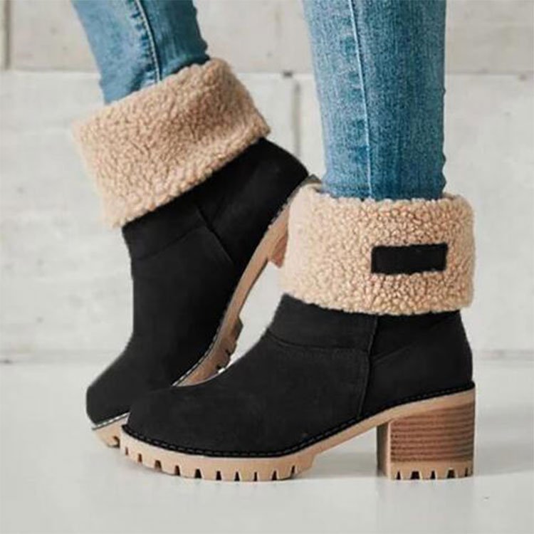 Suede Ankle Boots Adjustable Platform Heels Shoes