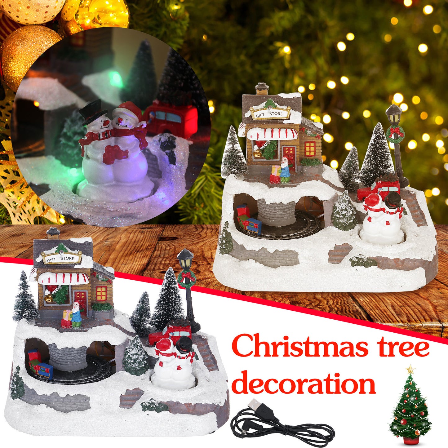Christmas Glowing LED Light Music House Christmas Decorations