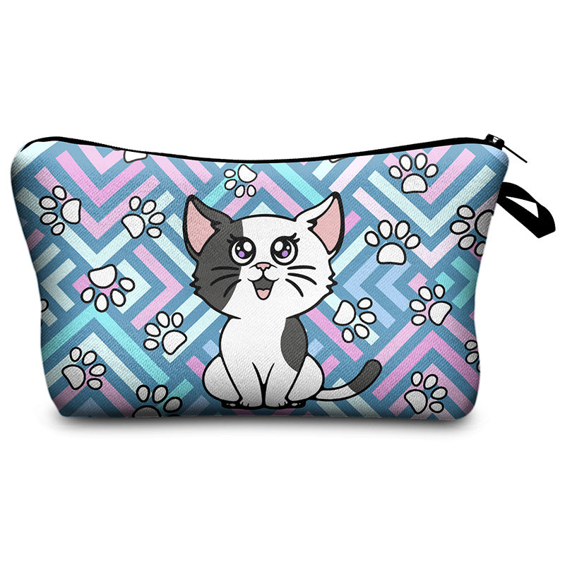 Cosmetic Bag 3d Digital Printing Cat Feet Kitty Storage Wash Bag