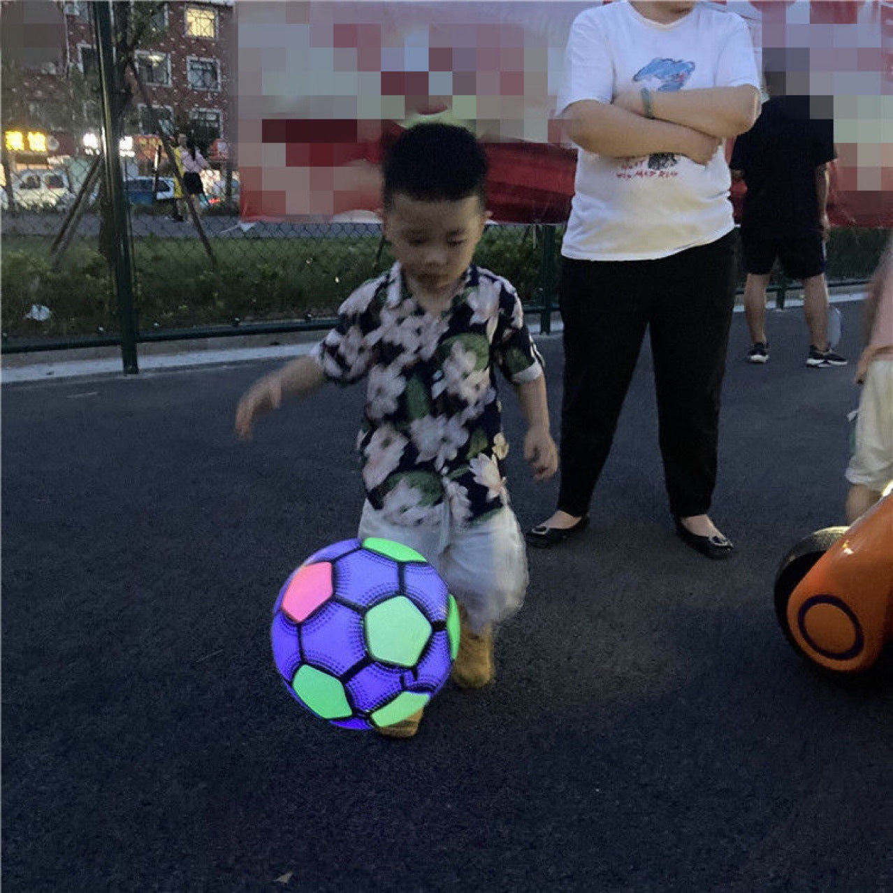 Glowing Football Flashing Basketball Racket Bounce Ball