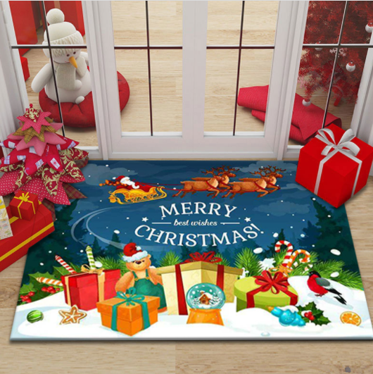 Christmas Carpet Living Room Festive Red Floor Mat