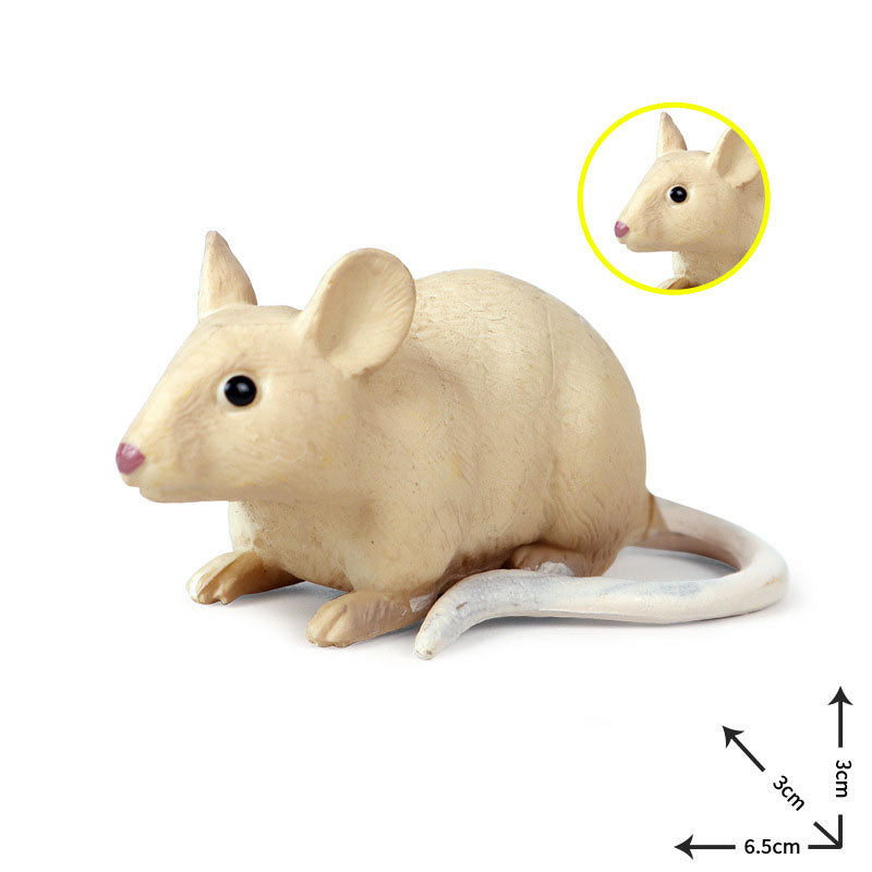 Solid Simulation Wild Animal Model Toy Mini Mouse Mouse Hamster Children's Early Education Doll Ornaments