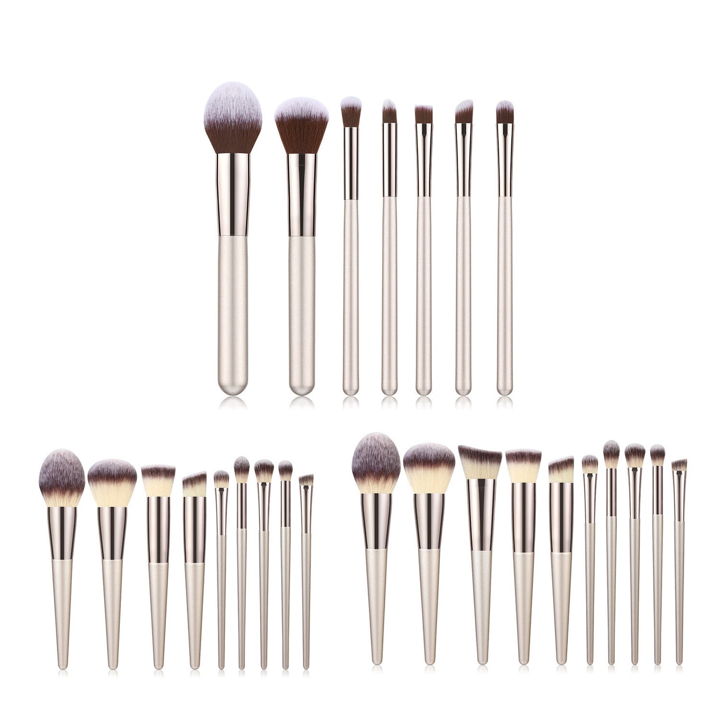 Wooden Handle Makeup Brush Champagne Gold