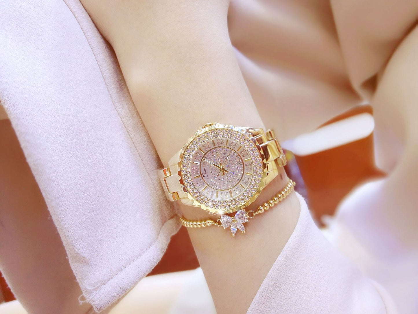 BS Explosion Model New Hot Selling Factory Direct Foreign Trade Watch Light Luxury Fashion Quality Full Diamond Female Watch Representative Hair FA0280L