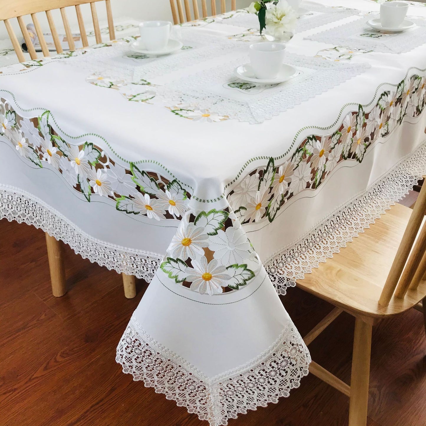 Easter Lace Tablecloth Daisy Lace Tea Table Cloth European Satin