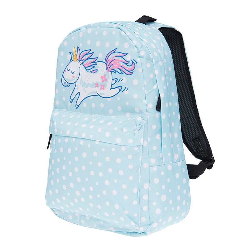 Children's Schoolbag Girls Travel Light And Practical Canvas Backpack Cute Cartoon Print Backpack