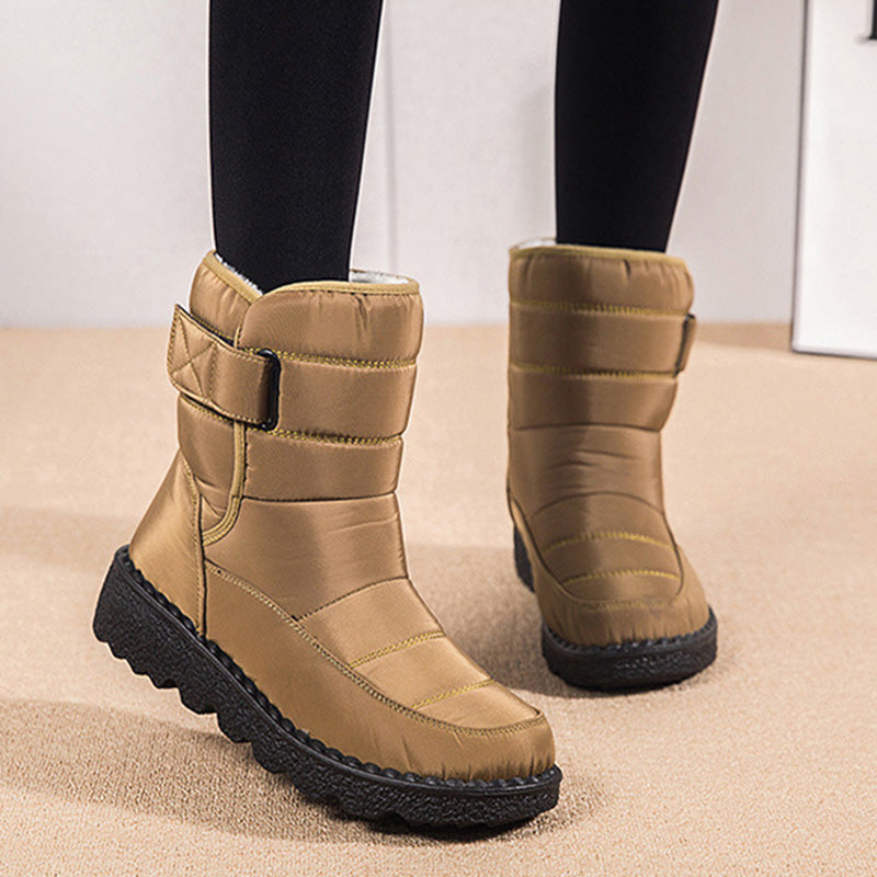 Velcro Snow Boots Winter Warm Plush Shoes Women