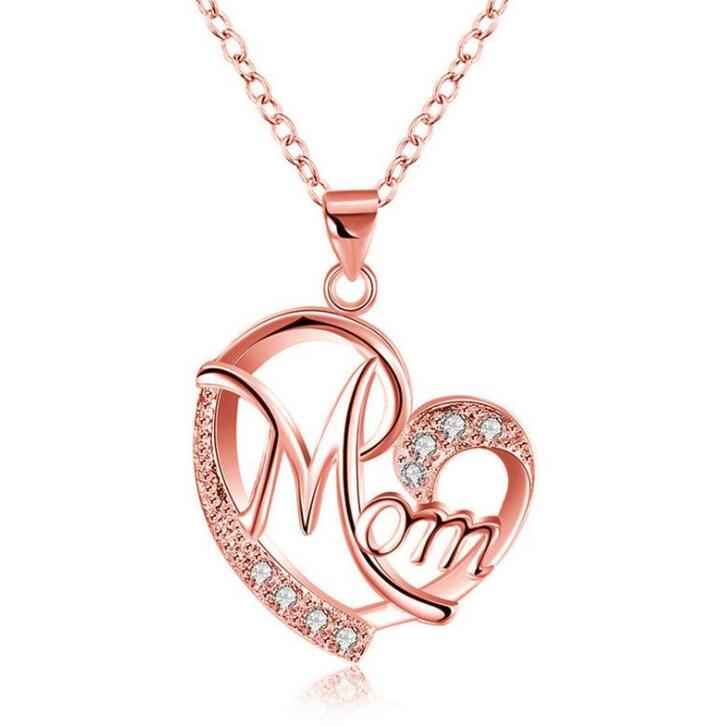 European And American Women\'s Necklaces Mom Color Separation Heart-shaped Diamonds 2021 Wish Explosive Mother' Day Gifts Across The Border