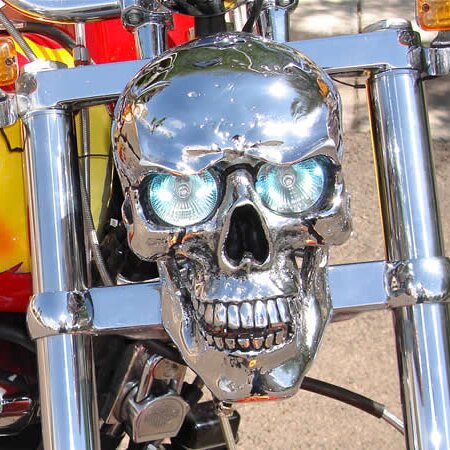 Independent Station Skull Motorcycle Headlight Decoration