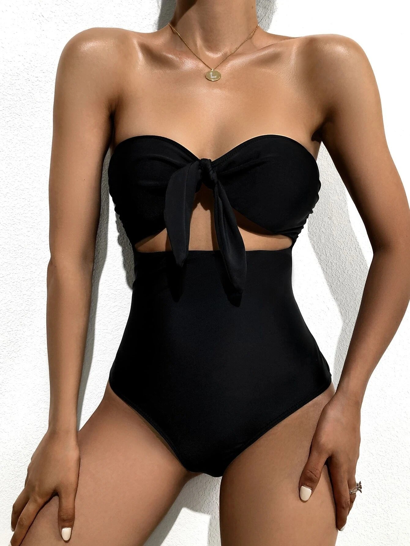 Women's New One Piece Swimwear Bandeau Strap