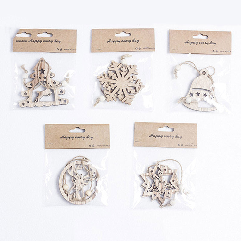 Christmas Tree Five Sets Of Wooden Pendants