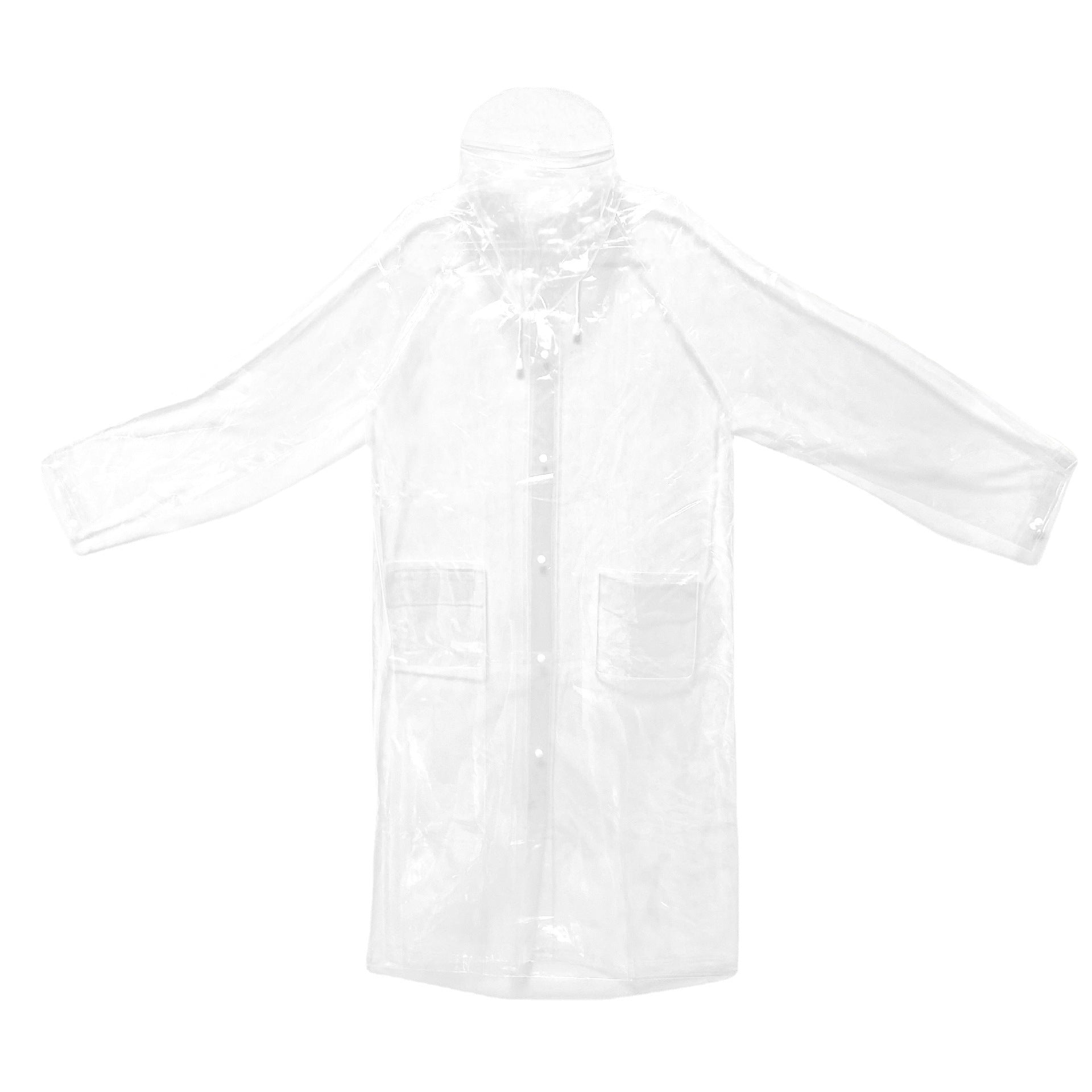 Super Thick EVA Lychee Pattern Full Transparent Raincoat