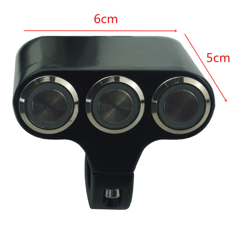 Motorcycle Leading Handlebar Spotlight LED Aluminum Alloy Multi-self-locking Self-reset Button Three-in-one Switch