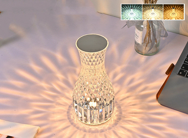 Vase Shape Atmosphere Crystal Lamp Romantic Bedside Diamond Table Lamp Home Christmas Decorations LED Lights