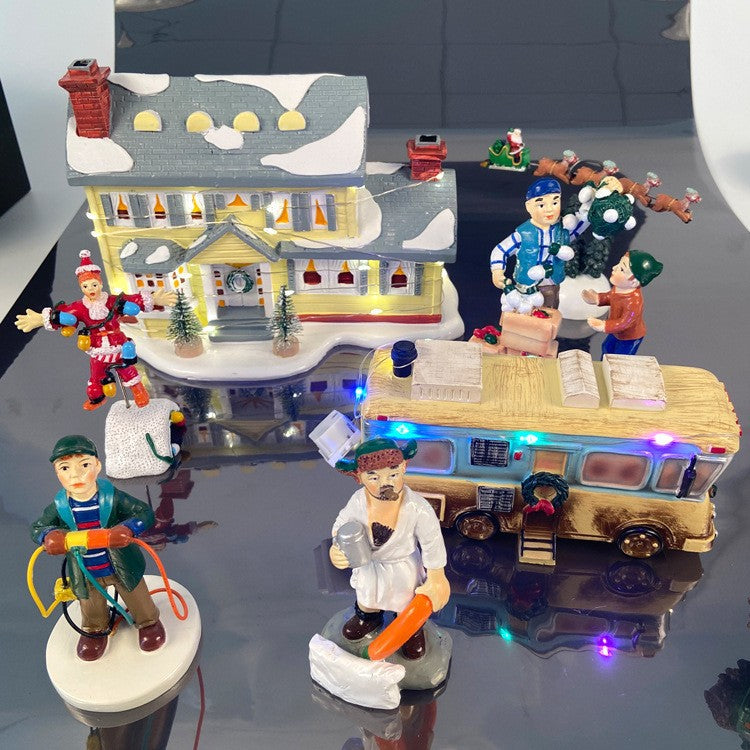 Christmas Holiday Architectural Statue Resin Study Desk Decoration