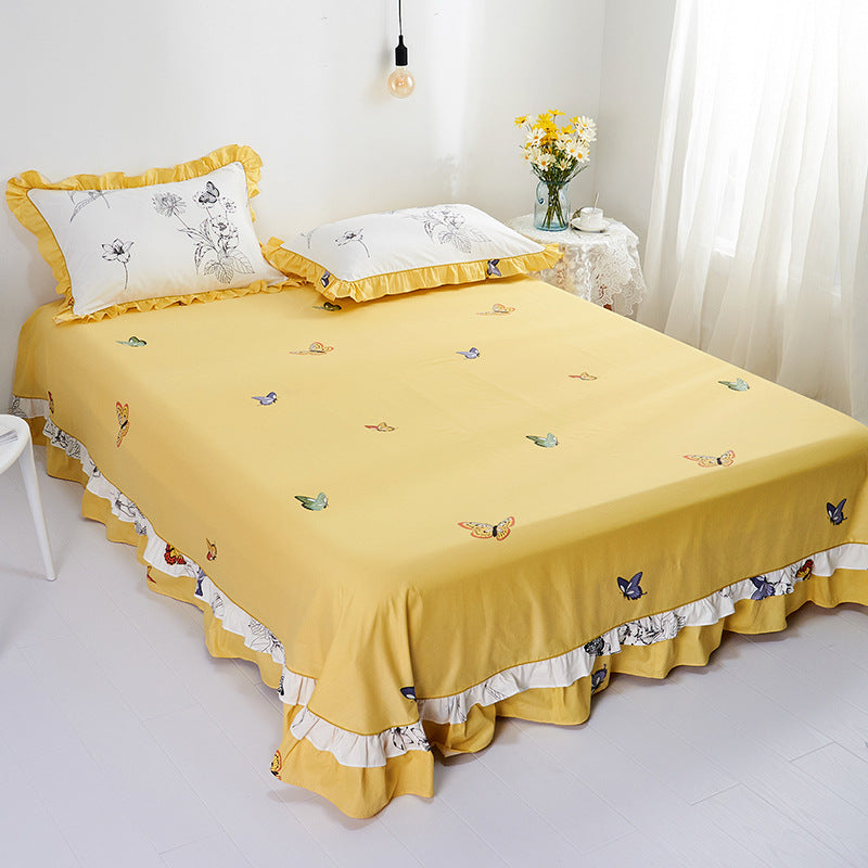 Pure Cotton Edge Rounded Ab Version Bed Sheet Pillowcase