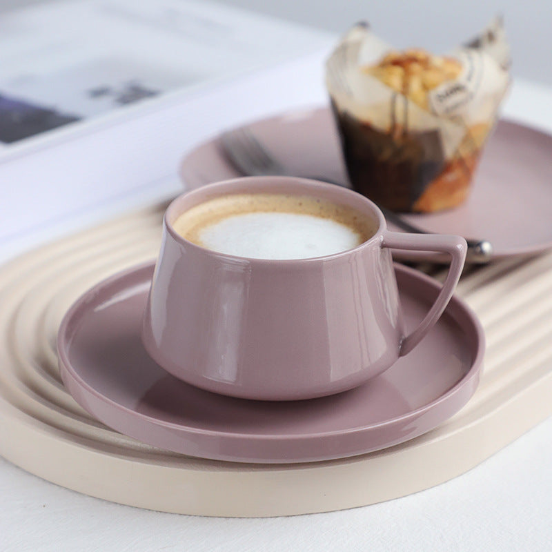 Home Office Afternoon Tea Mug Simple Coffee Cup Saucer Set