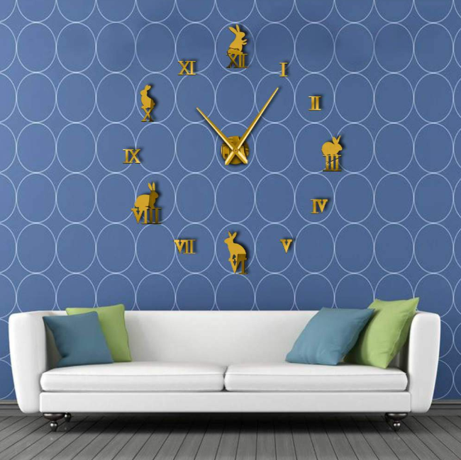 DIY wall clock living room bedroom creative 3D stereo mute home decoration wall clock