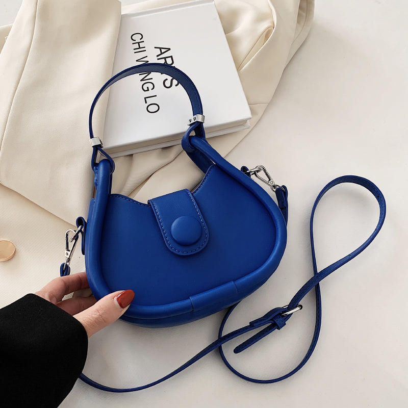 Fashion Design Mini Half Moon PU Leather Underarm Bag For Women 2022 Summer Handbag Ladies Shoulder Crossbody Bags Luxury Brand