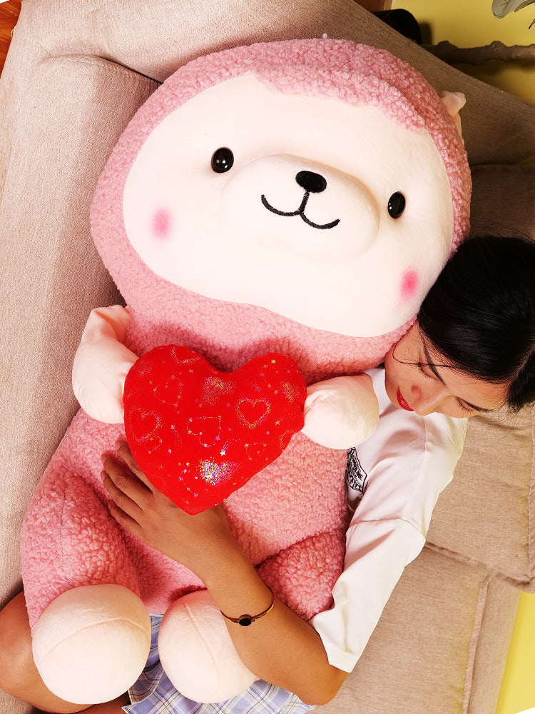 Cute Hugging Alpaca Doll Plush Toy Pendant