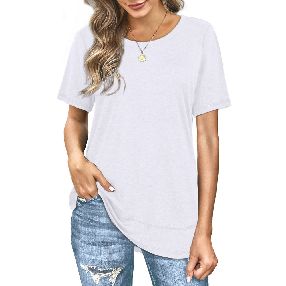 Summer Versatile Top Women's Casual Colored Cotton T-shirt