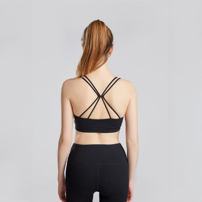 Yoga Fitness Woman Back Cross High Elastic Sports Vest