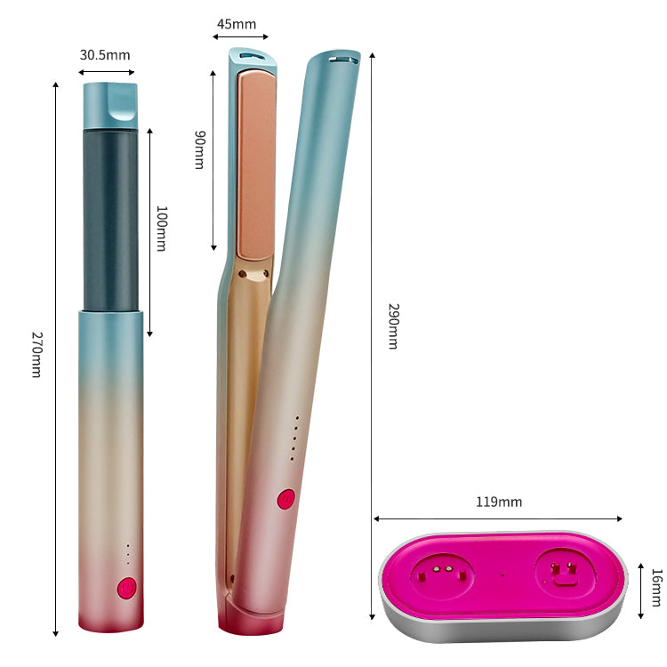 Rechargeable Wireless Hair Curler Cross-border Electric Splint Curling Iron 2 In 1 Dual Use