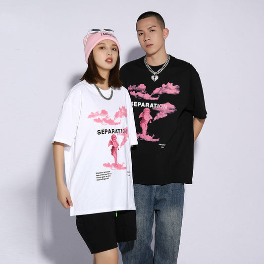 Men's Loose Fit Cupid Print Short Sleeve