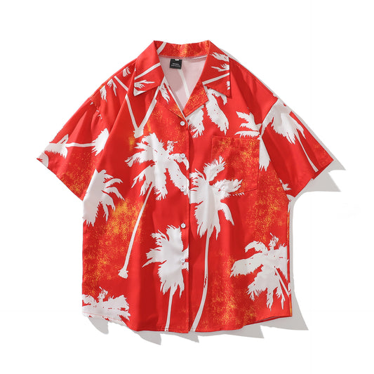 Hawaiian Summer Thin Loose Short Sleeve Floral Shirt