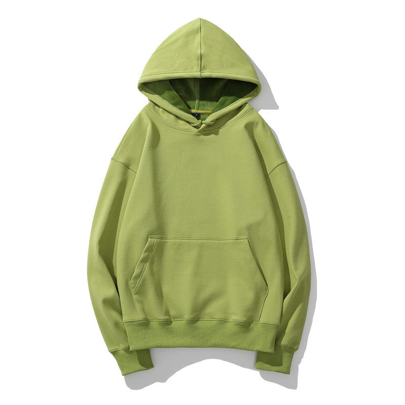 Men's Loose Solid Color Plus Size Fleece Hooded Sweater