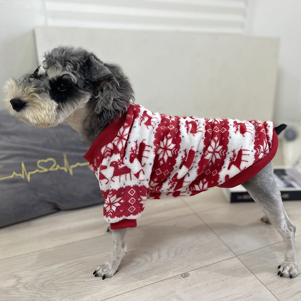 Winter Warm Padded Dog Clothes Christmas Pet Sweater