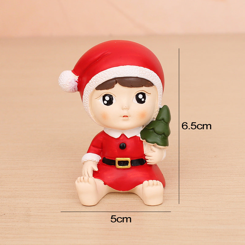 Fashion Christmas Soft Pottery Cake Decoration Plug-in