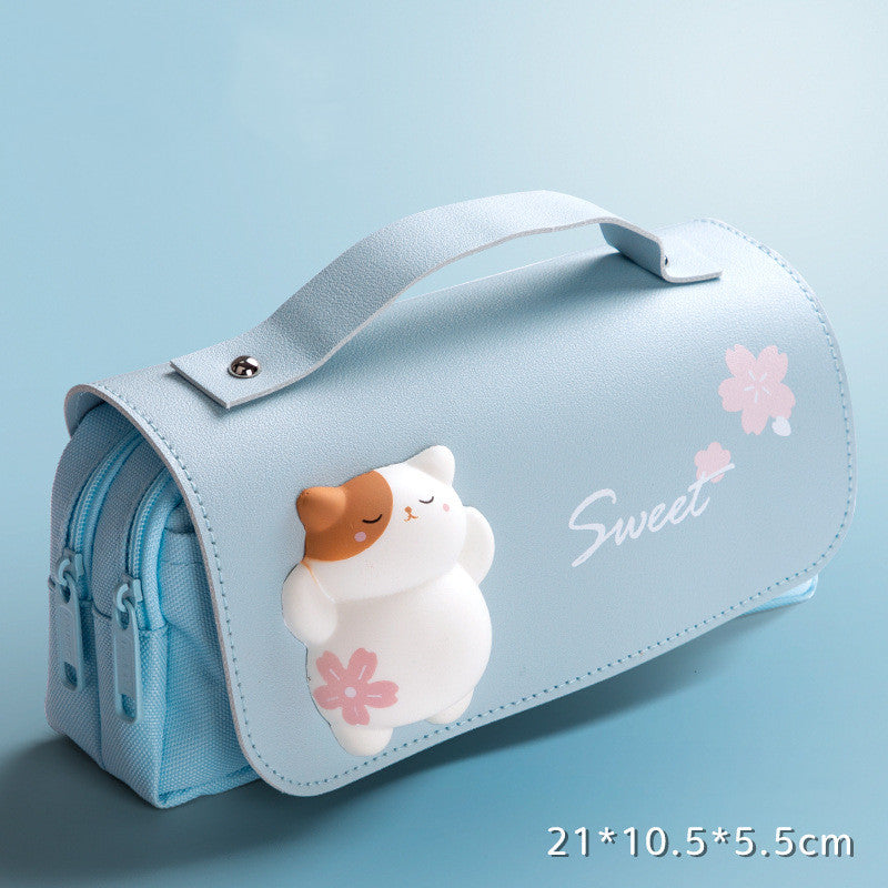 Primary School Girl Simple Large Capacity Multifunctional Stationery Box