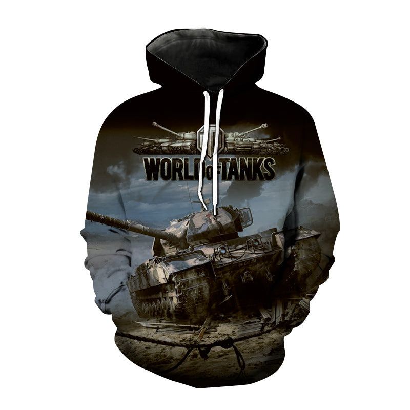 Boy Sweatshirt 3D Tank Gun Theme Hoodie