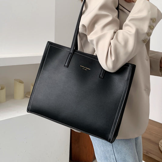 Big Size Black Tote Bags For Women Brand All Match Handbag Luxury Leather Shoulder Bag Large Capacity Fashion Female Shopper Bag