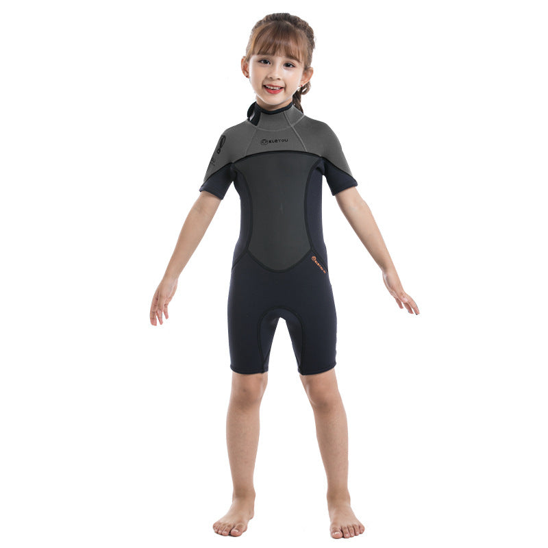 Children's Warm Swimsuit Boys And Girls One-piece Thickened Wetsuit