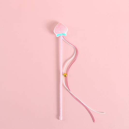 Funny Cat Stick Sounding Bells Tassels Fruit Shapes Relieve Boredom