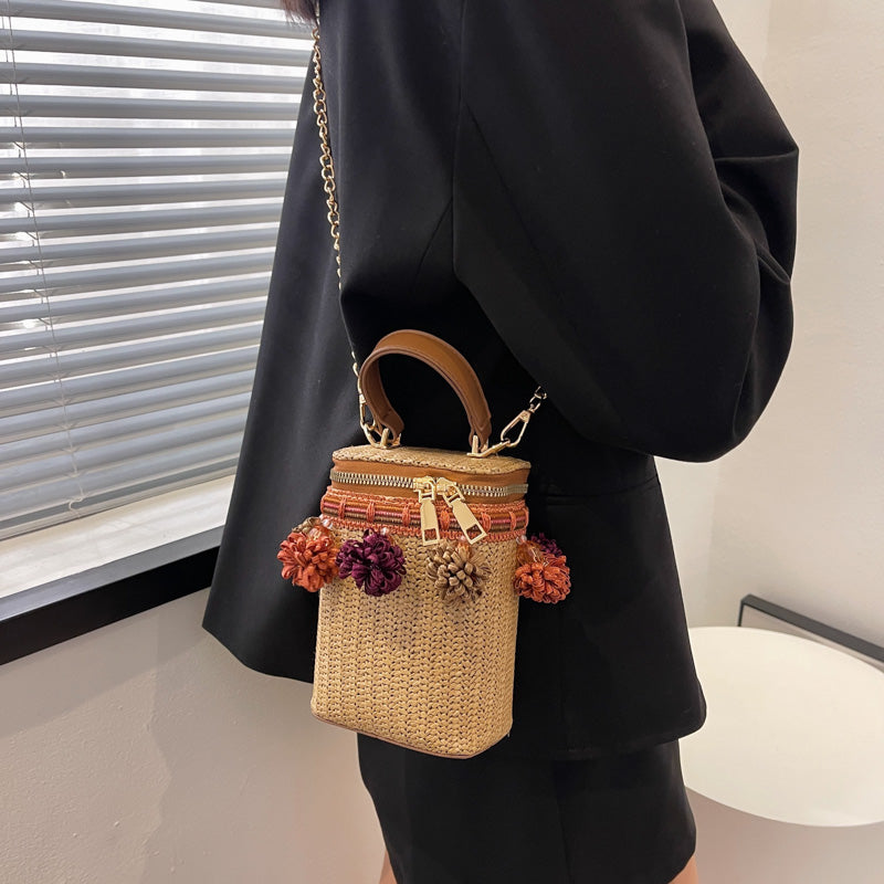 Mini Cute Totes Woven Women's Shoulder Bag Bohemian Handmade Crossbody Bags Knitted Summer Straw Beach Bag Female Handbags