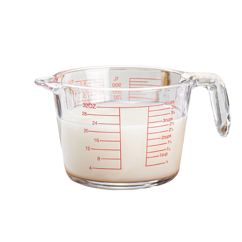 Large Capacity Glass Measuring Cup With Graduated Handle Milliliter Meter