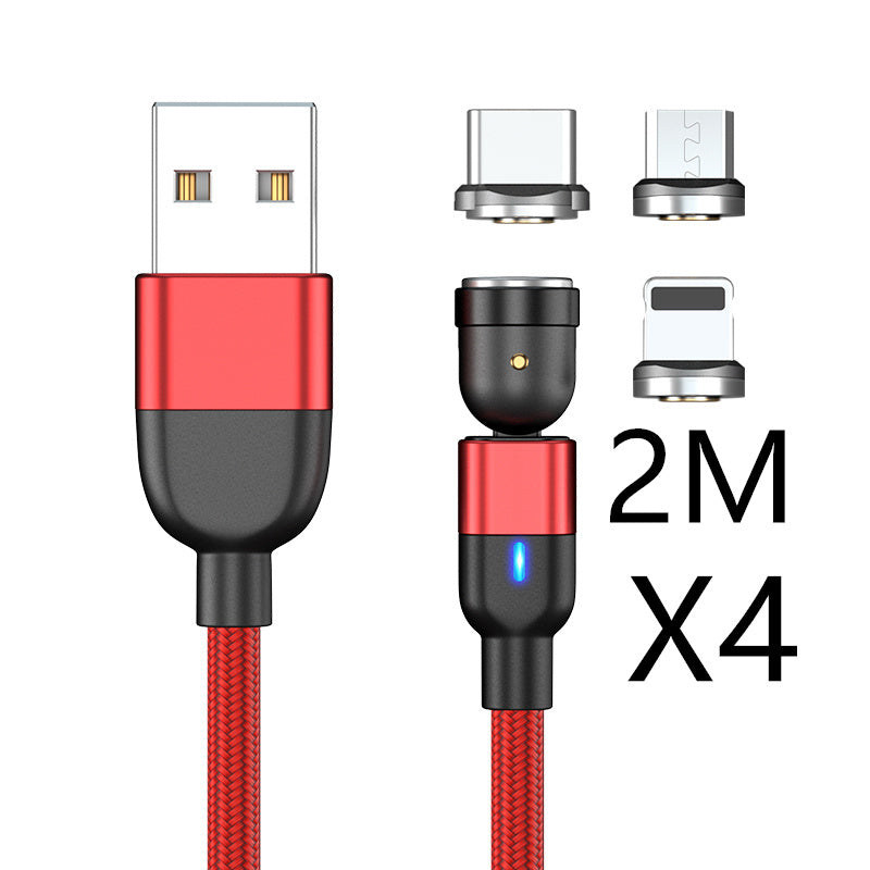 Magnetic Data Cable Threeinone 540-degree Rotation Charging Cable Suitable