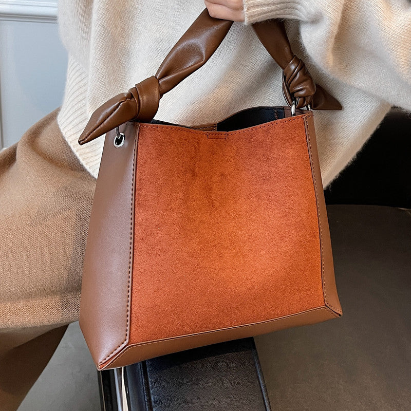 Large Nubuck Leather Shoulder Bag Female Luxury Soft Leather Composite Bag Big Size Design Handbags Women's Trending Shopper Bag