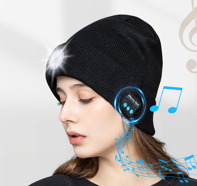 Glow Wireless Music Call Night Run Outdoor Lighting Warm Earphone Hat