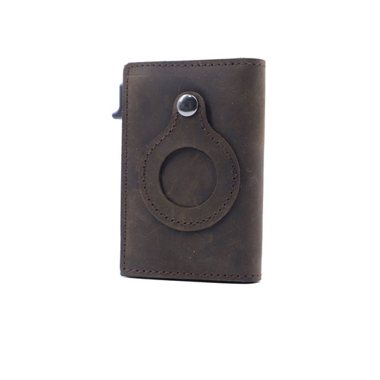 Automatic Pop-up Credit Card Case Vintage Style Leather Wallet